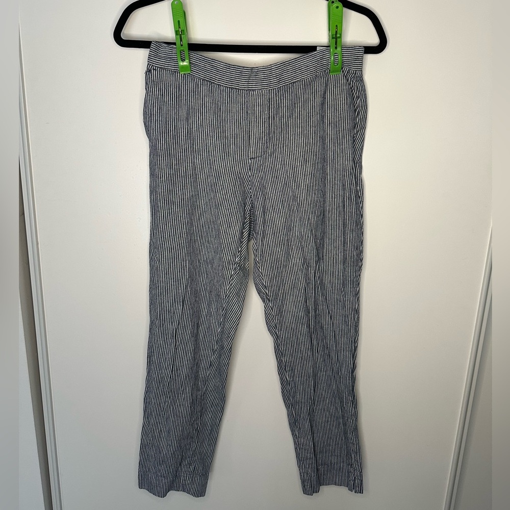 Striped Pants - Navy & White - Casual - Work Appropriate - Banana Republic